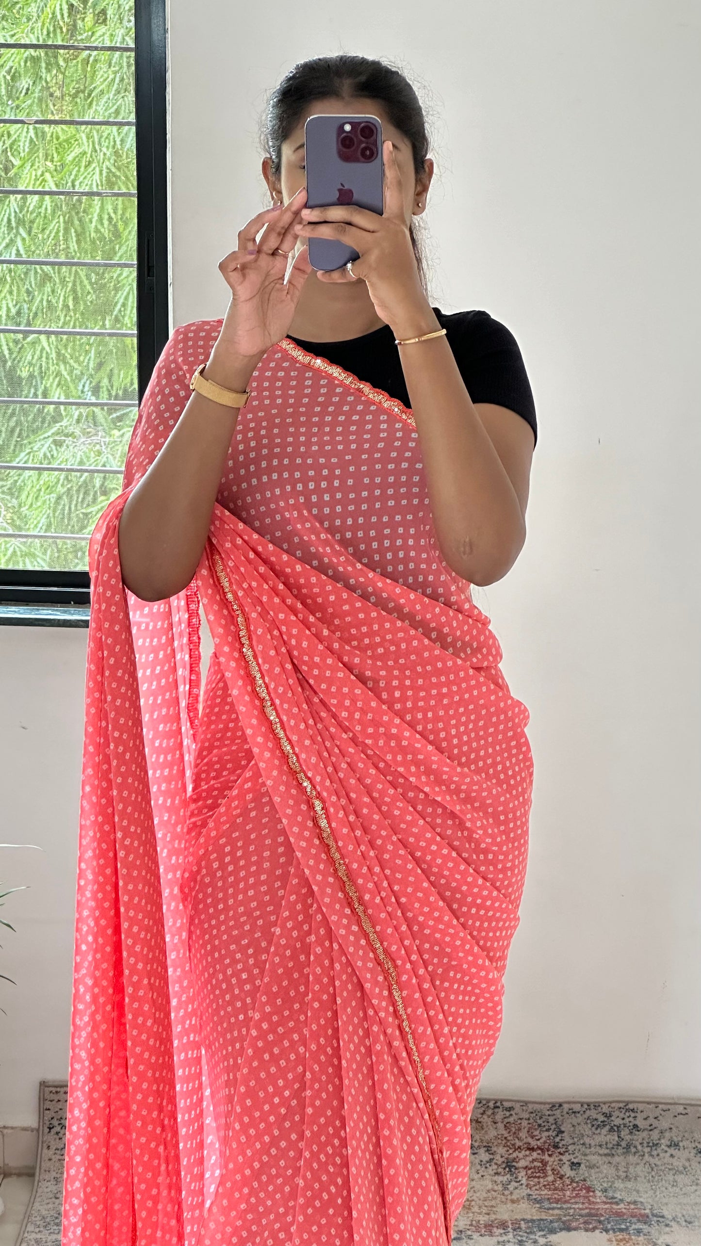 Georgette Bandhani Saree