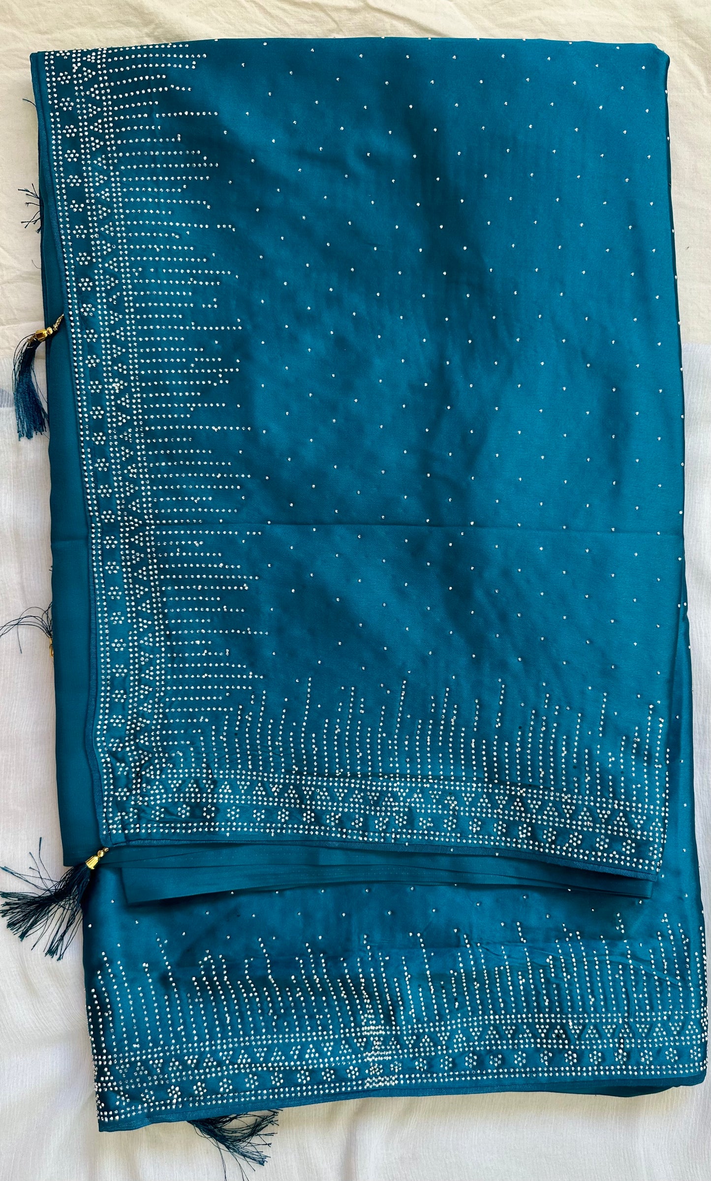 Blue Zarkan Satin Saree