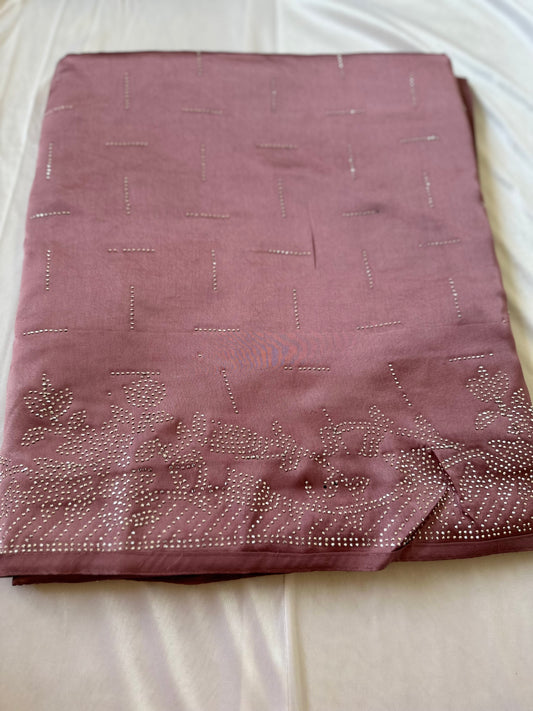 Mauve Zarkan Satin Saree