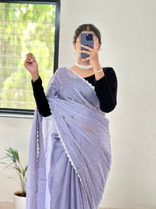 Lavender Jimmy choo Saree