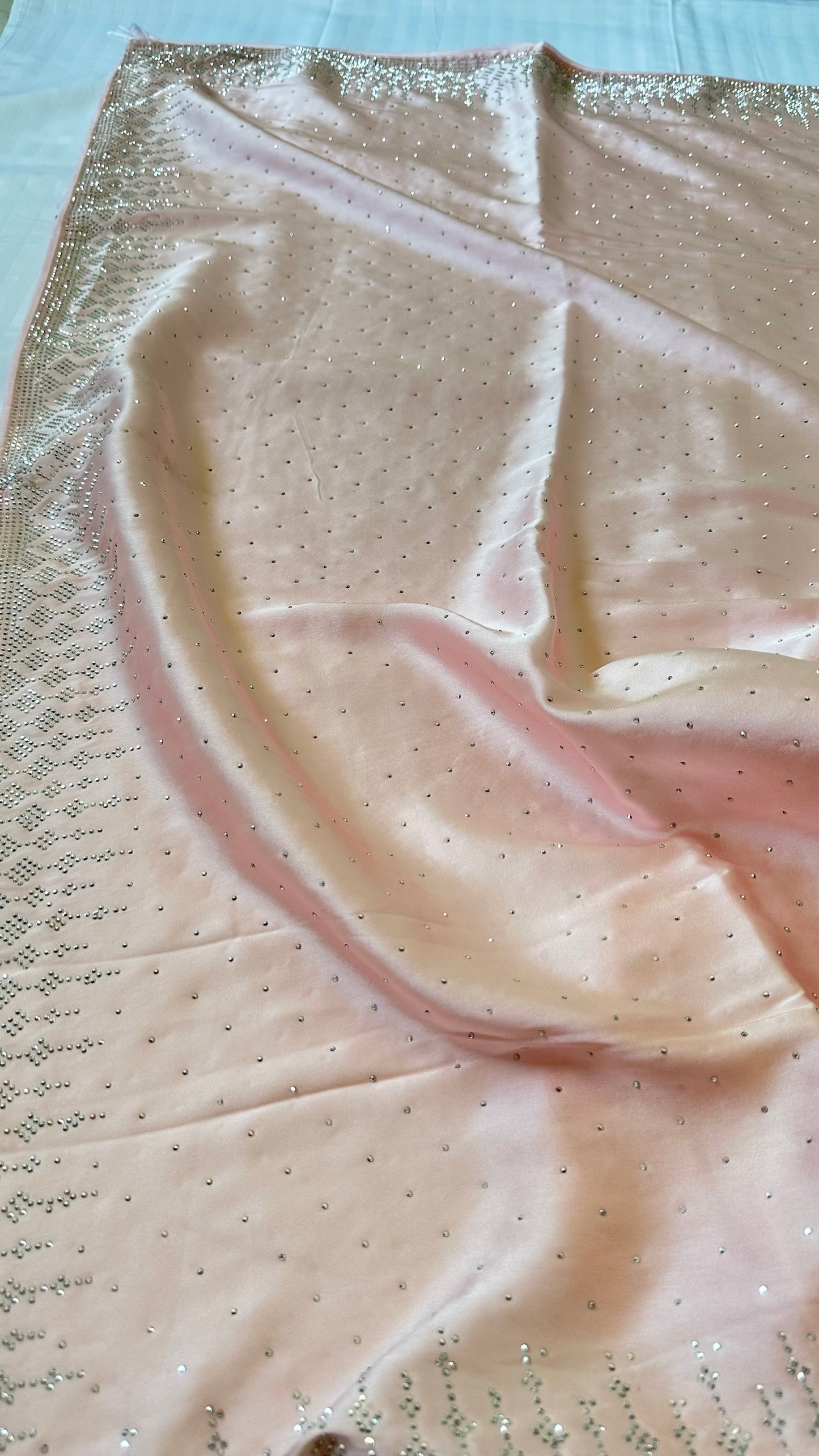 Light Pink Zarkan Satin Saree