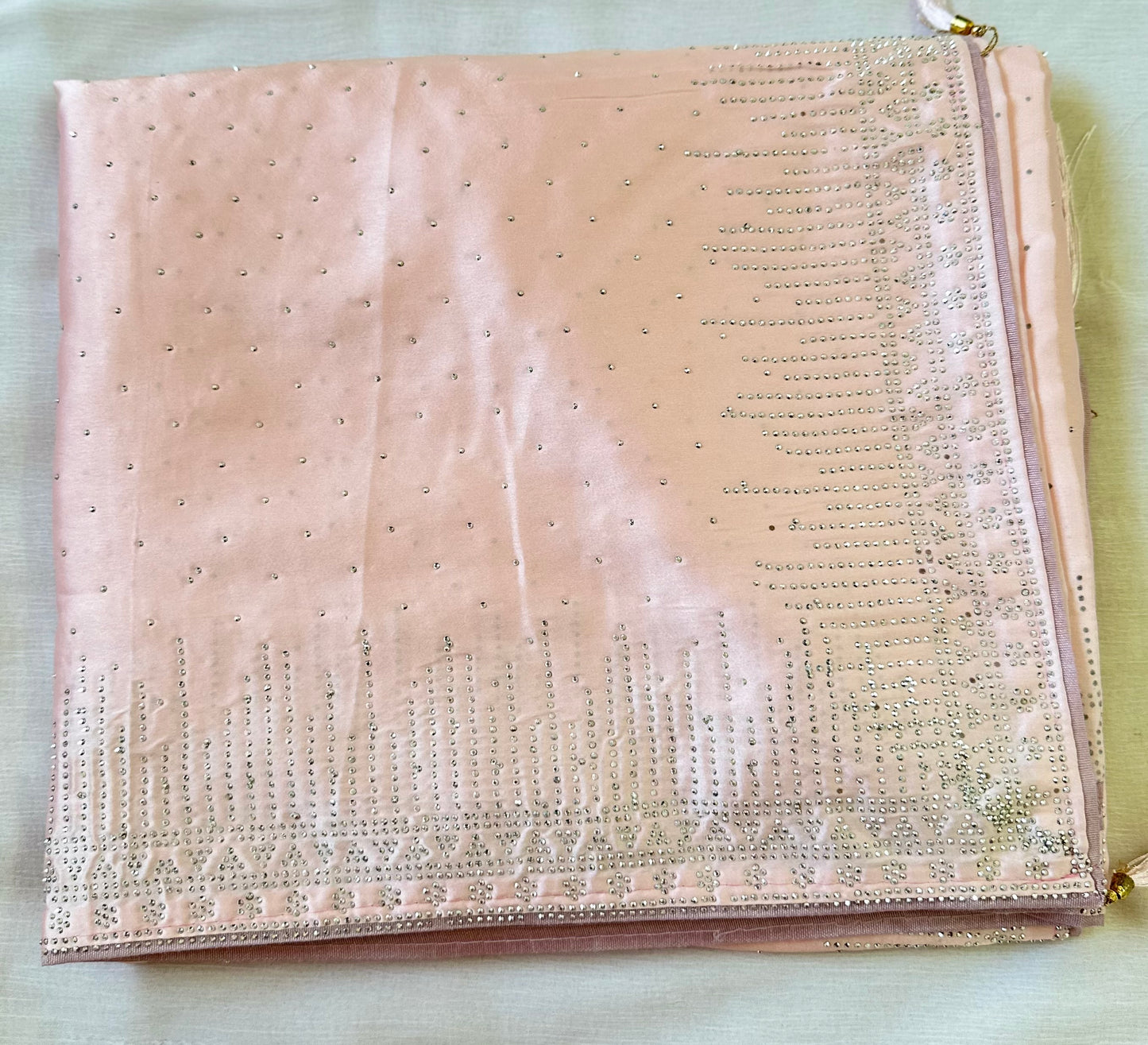 Apricot Pink Zarkan Satin Saree