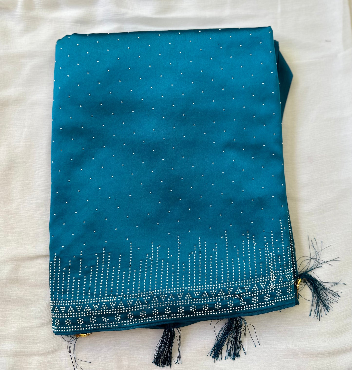 Blue Zarkan Satin Saree