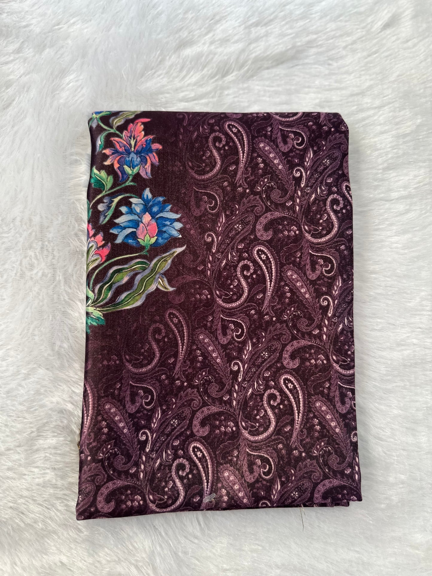 Purple Plain Shimmer Saree