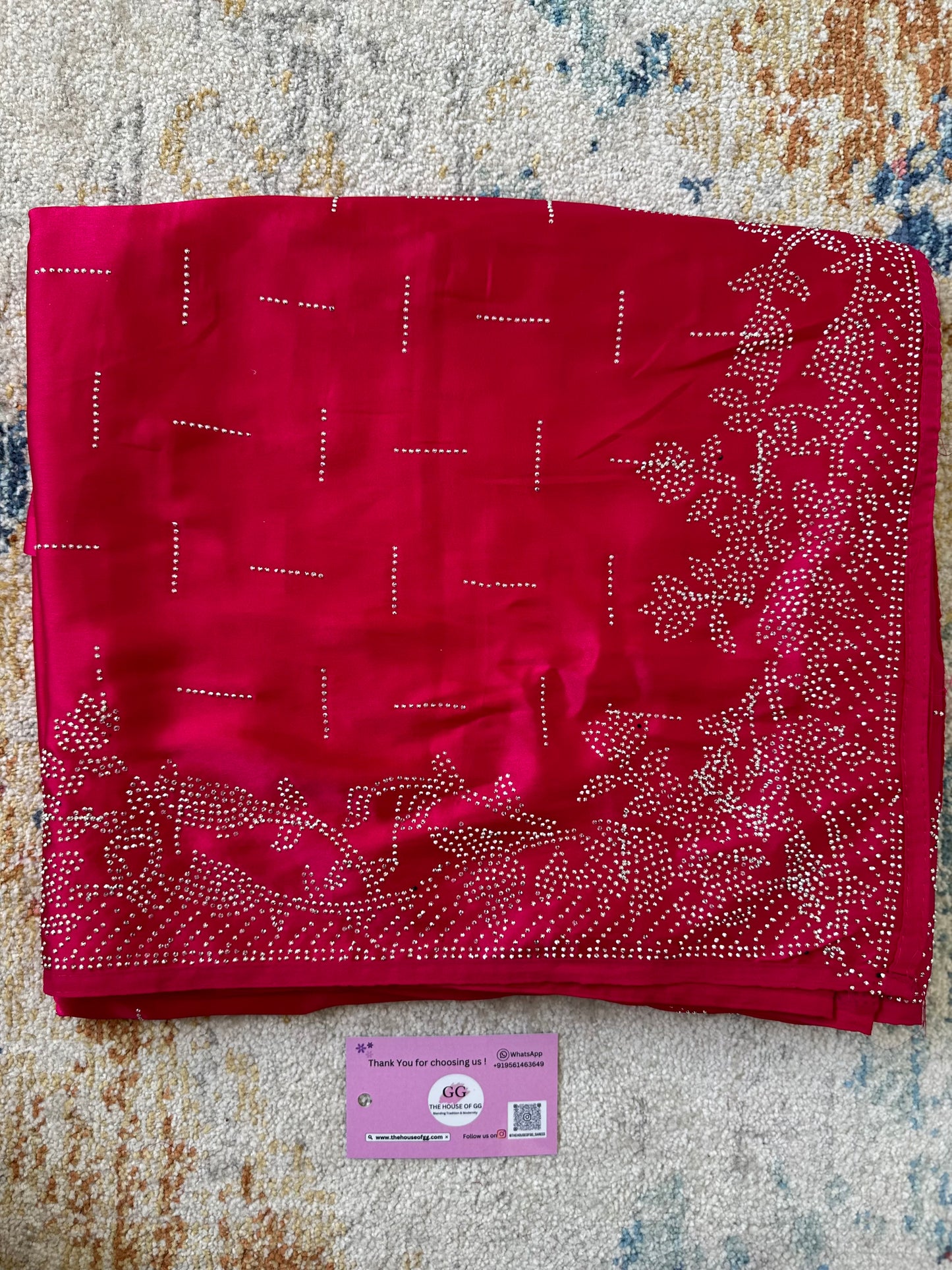 Hot Pink Zarkan Satin Saree