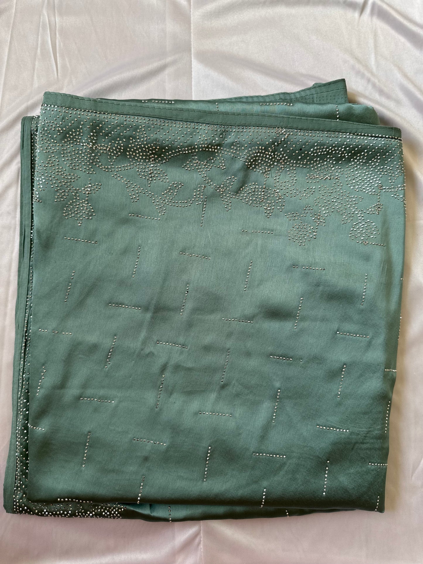 Green Zarkan Satin Saree