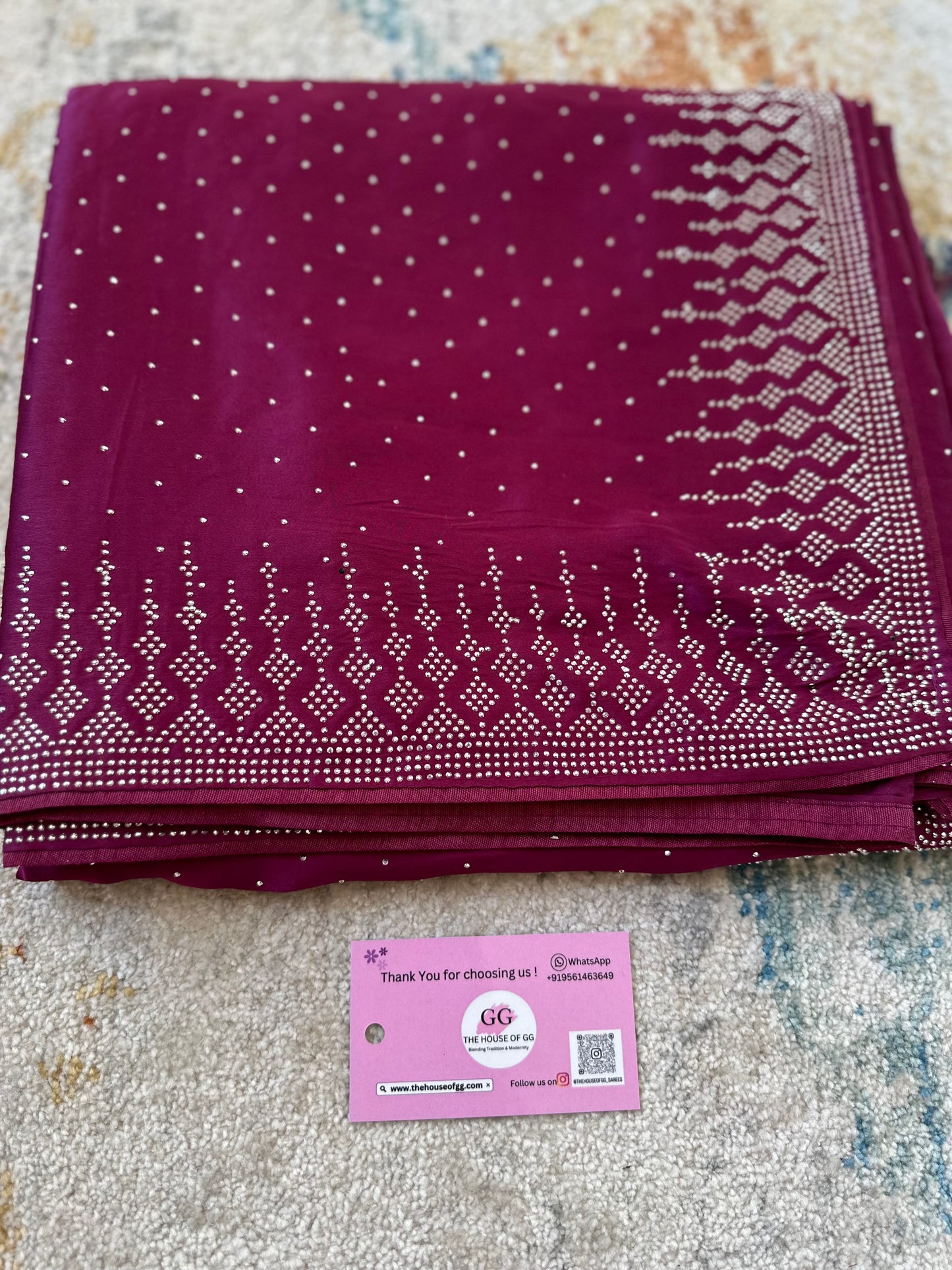 Magenta Zarkan Satin Saree