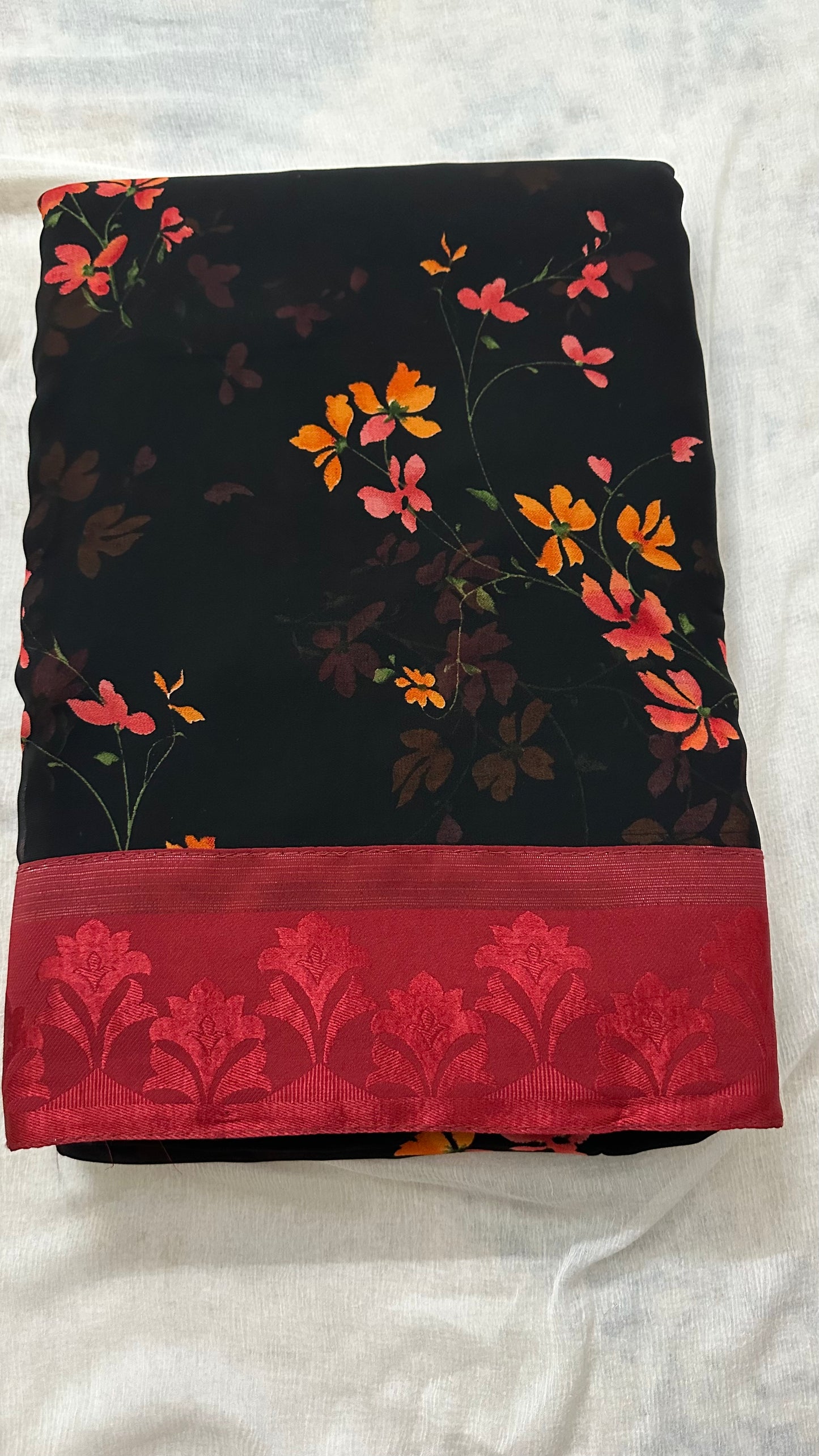 Black Soft Georgette Saree
