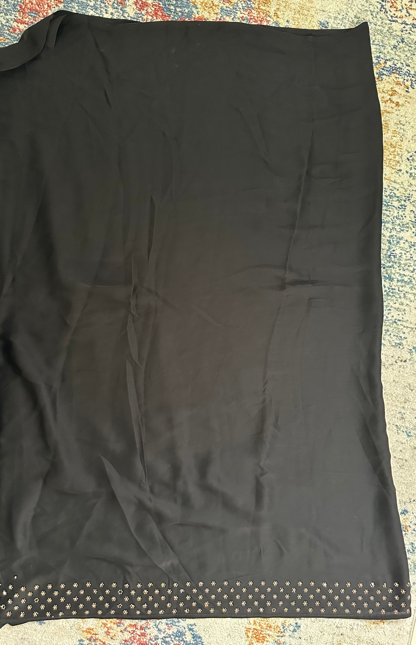 Embellished Black Satin Saree