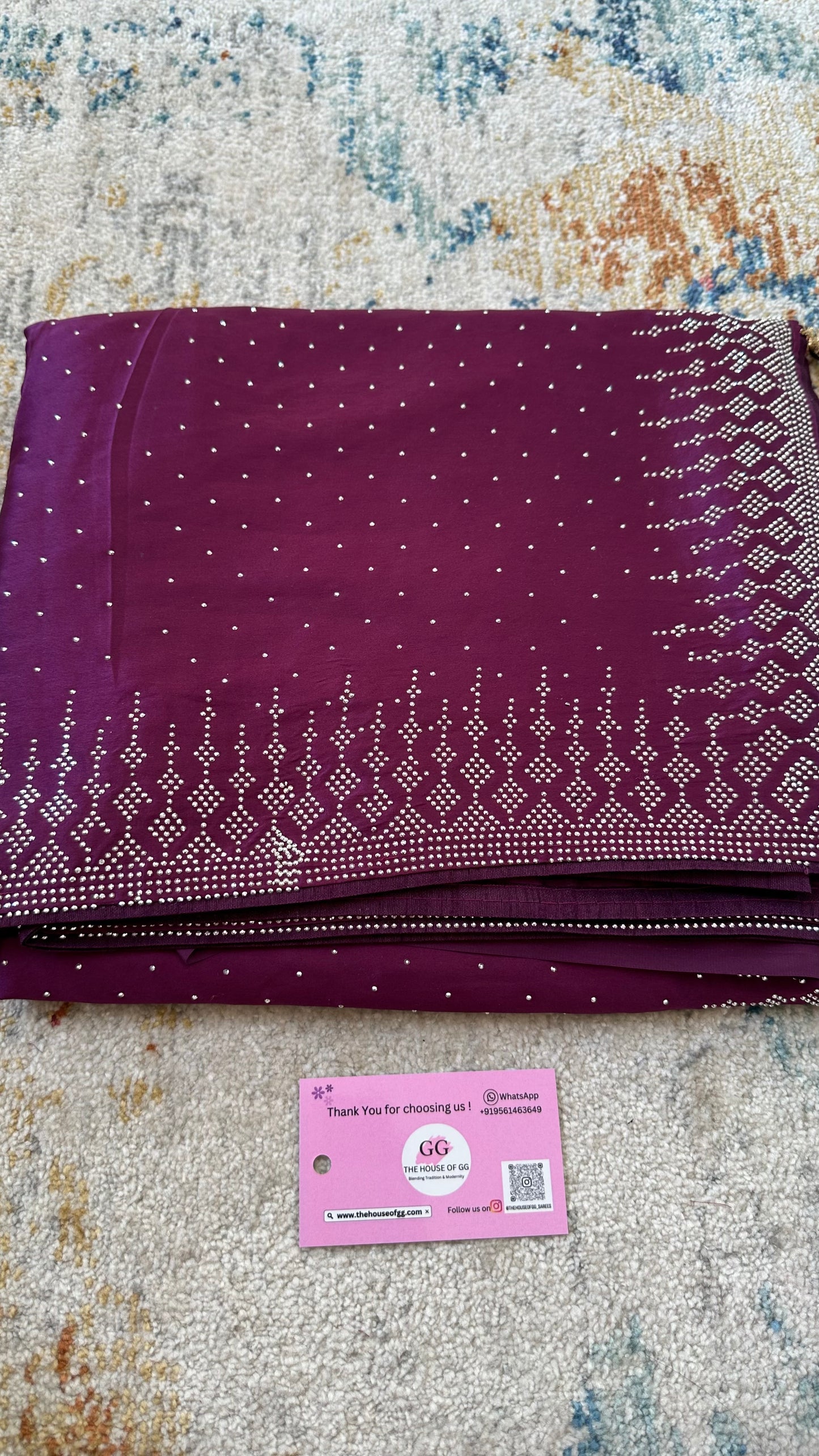 Purple Zarkan Satin Saree