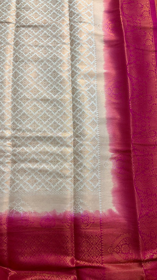 Ivory Traditional Silk Saree