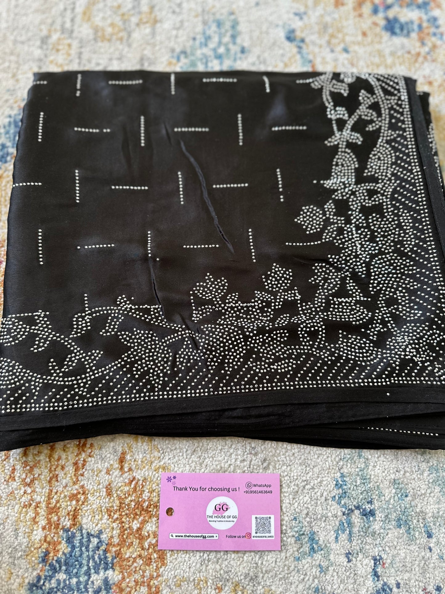 Black Zarkan Satin Saree