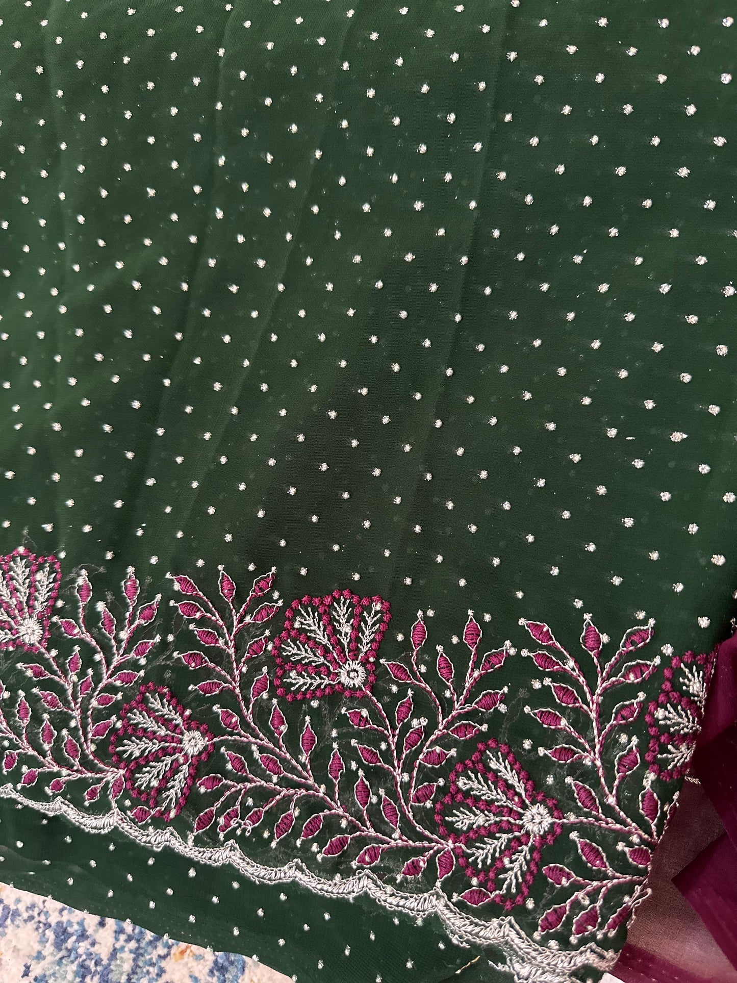 Georgette Glitter Embroidered Saree