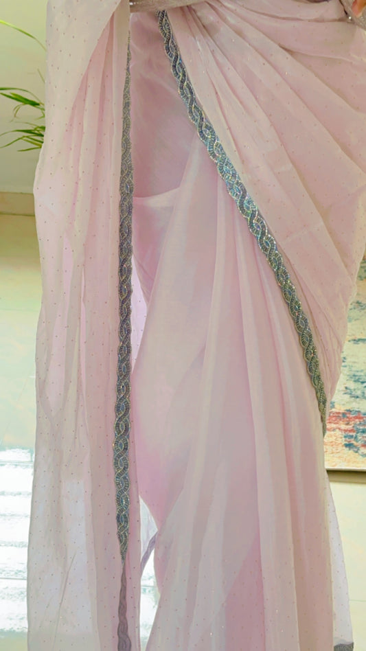 Pastel Pink Jimmy choo Saree