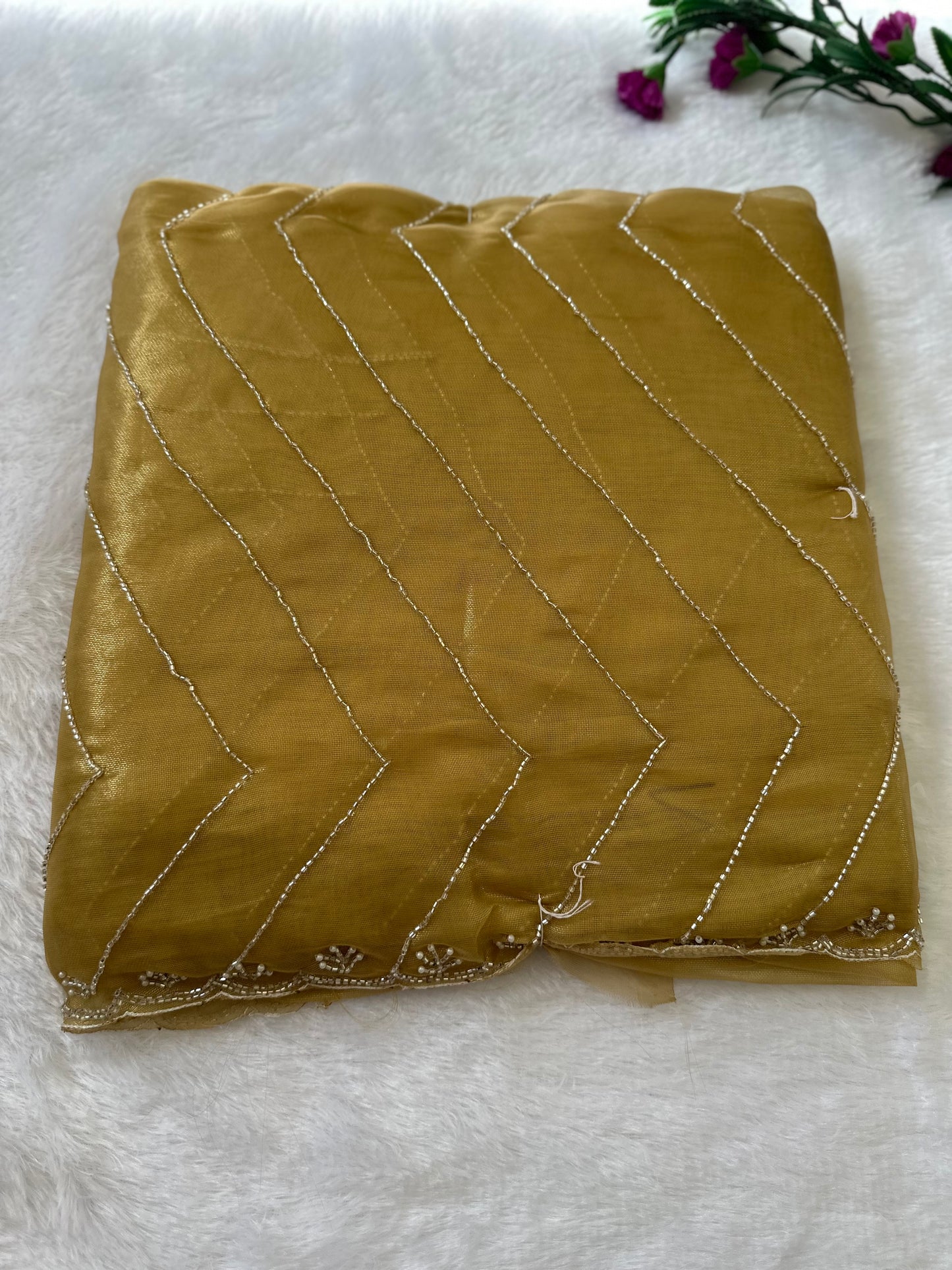 Fine Cutdana Tissue Saree