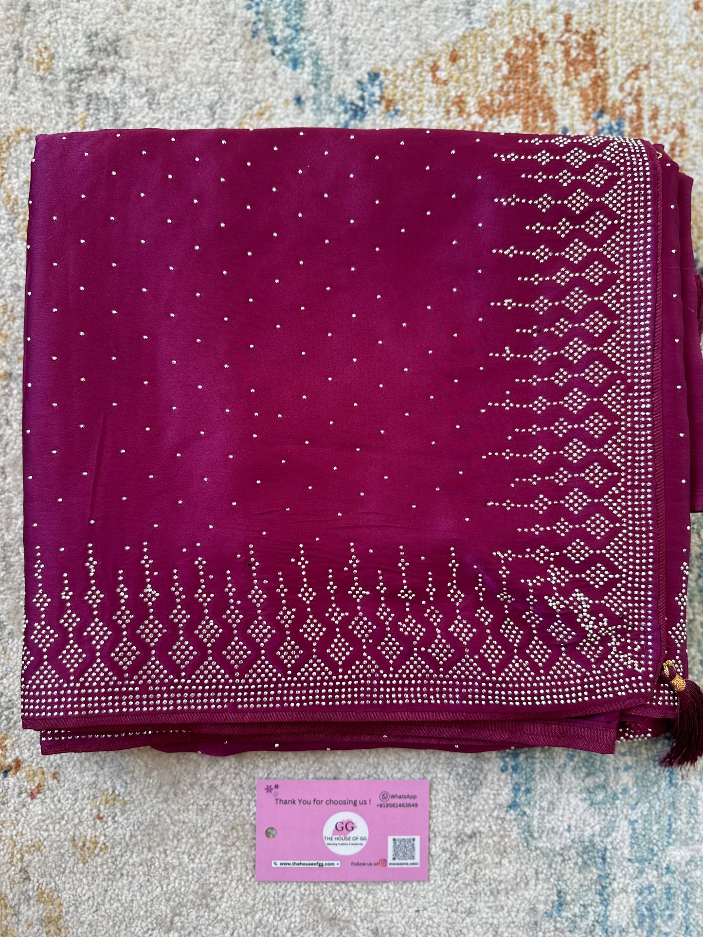 Magenta Zarkan Satin Saree