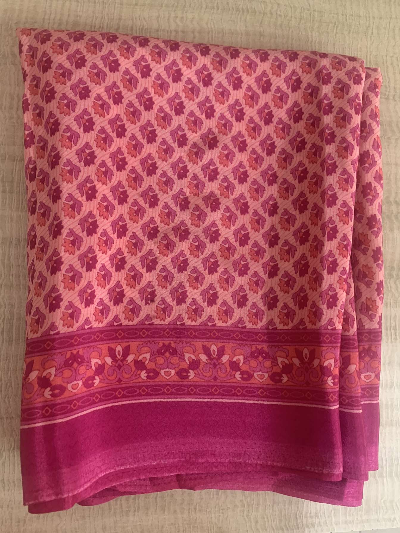 Uniform Printed Crepe Saree