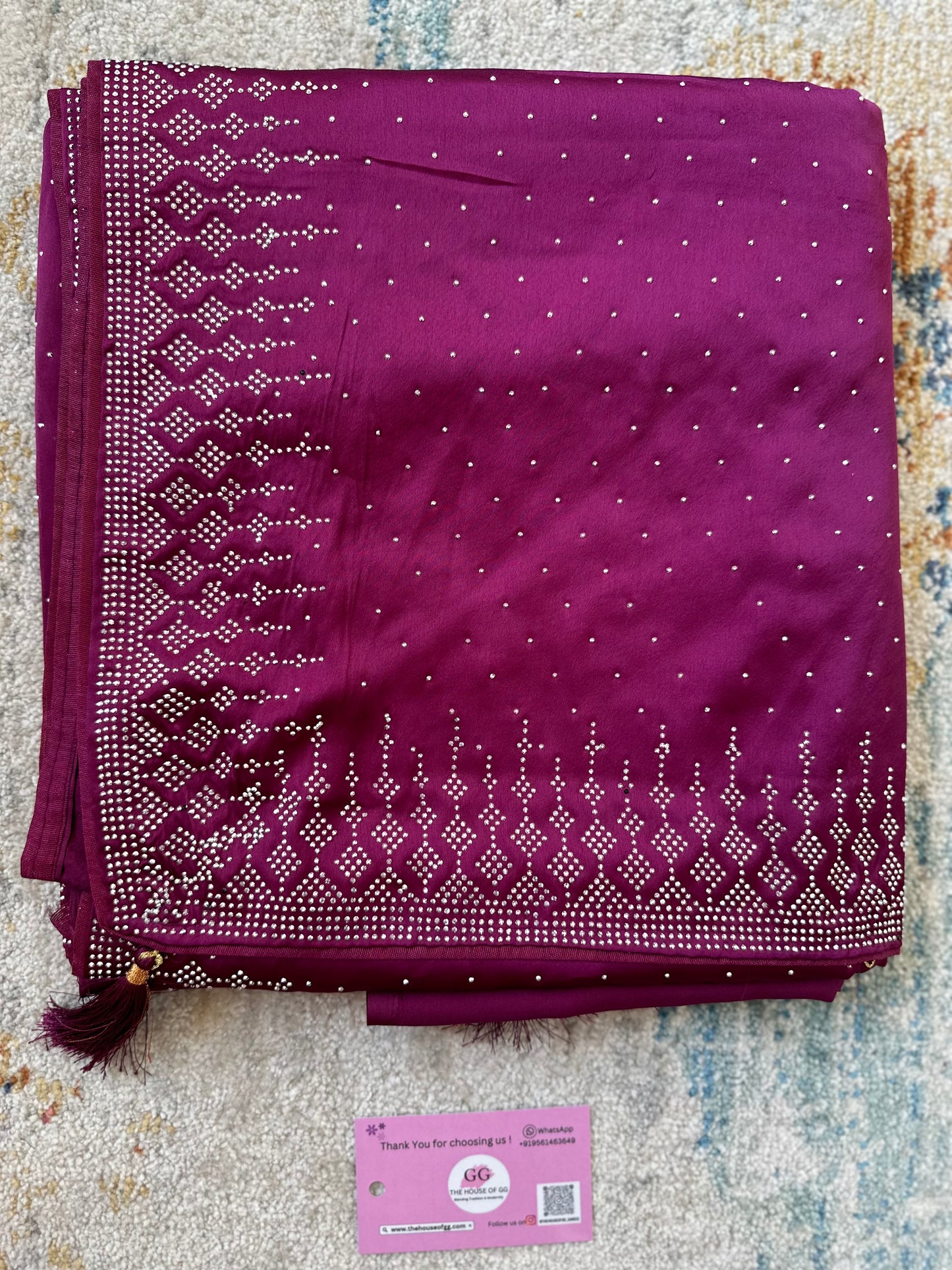 Magenta Zarkan Satin Saree