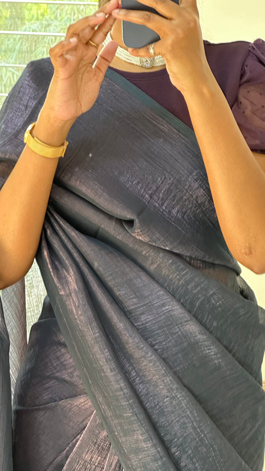 Purple Plain Shimmer Saree