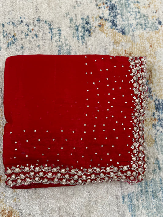 Cutdana & Pearl Handwork Saree