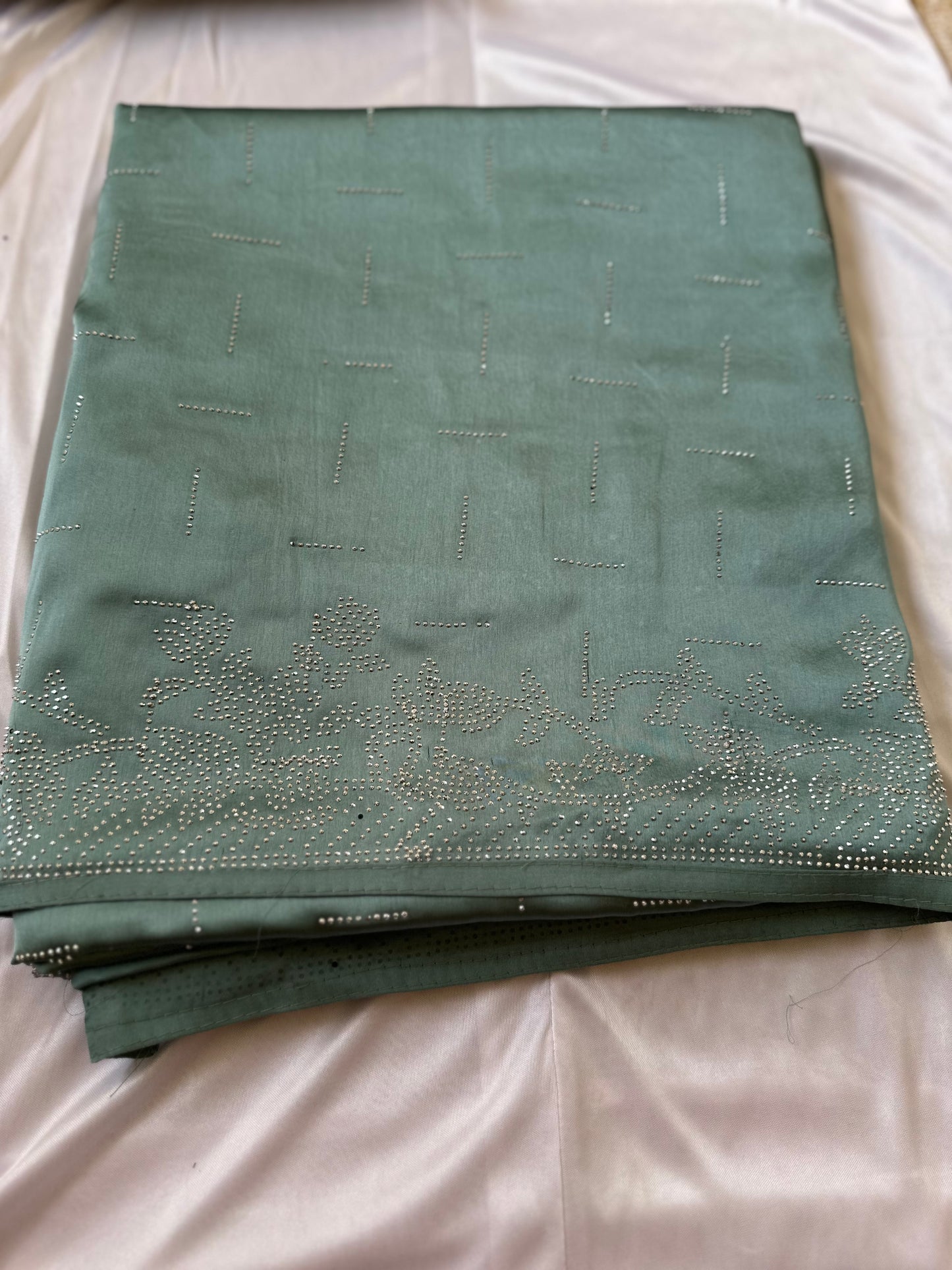 Green Zarkan Satin Saree