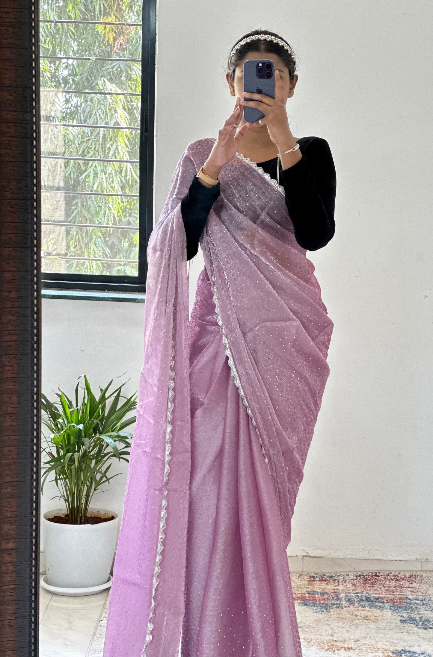 Lavender Jimmy choo Saree
