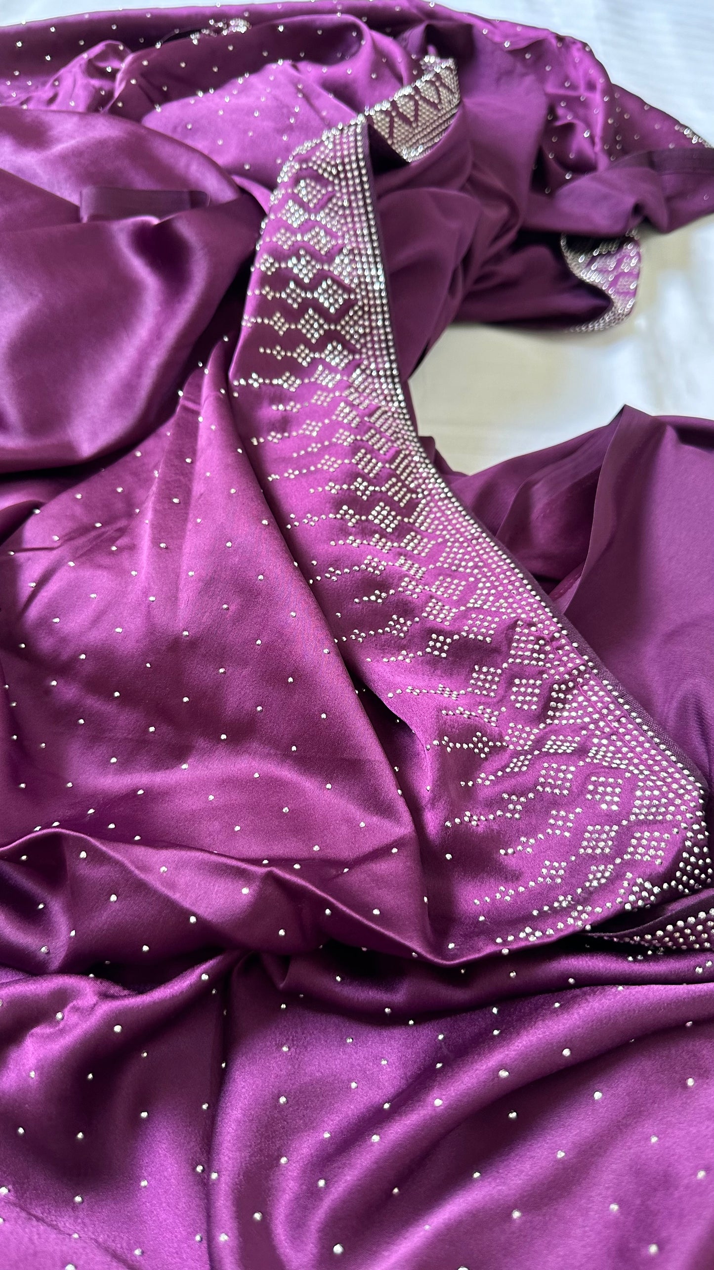 Purple Zarkan Satin Saree