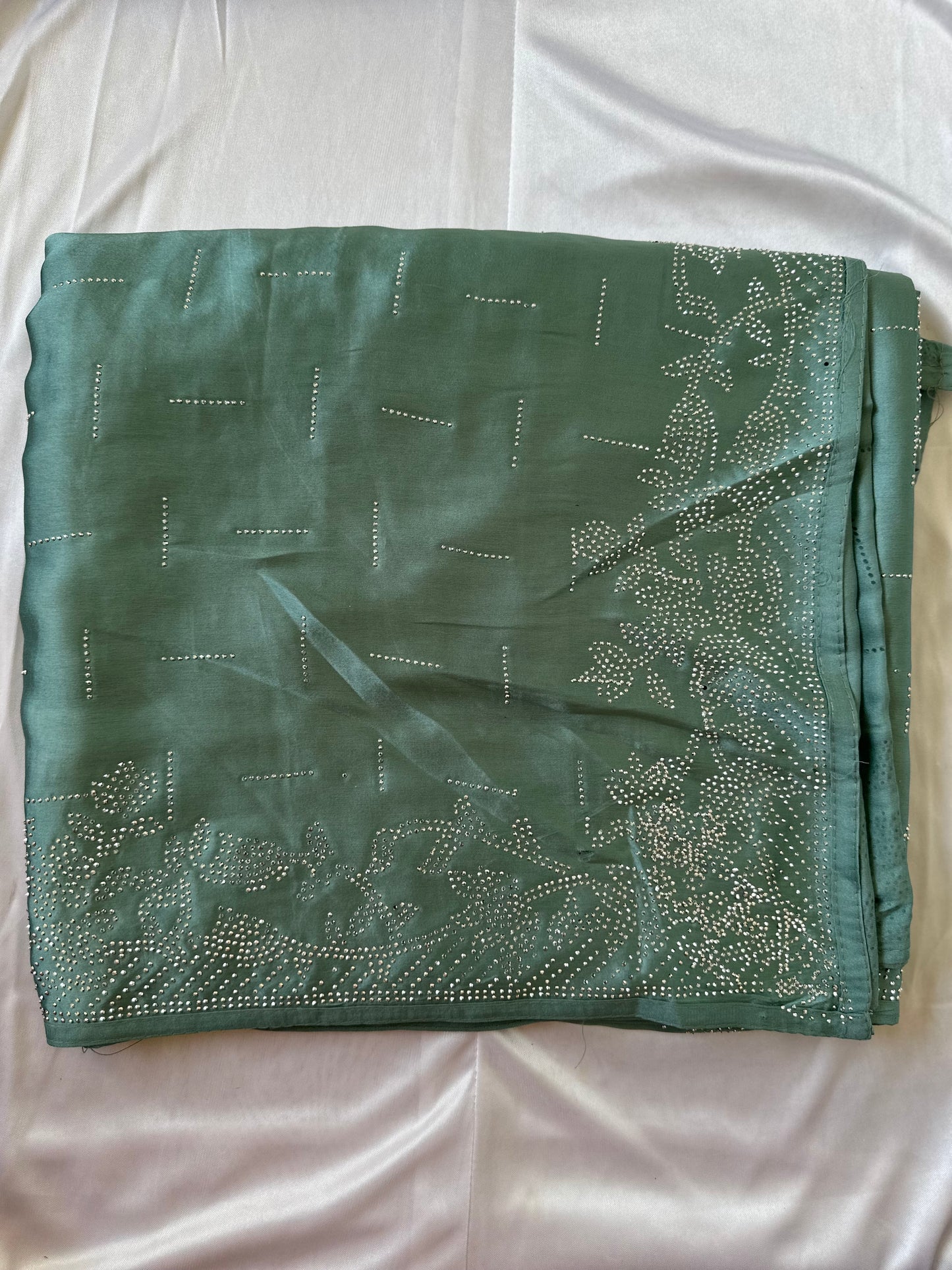 Green Zarkan Satin Saree