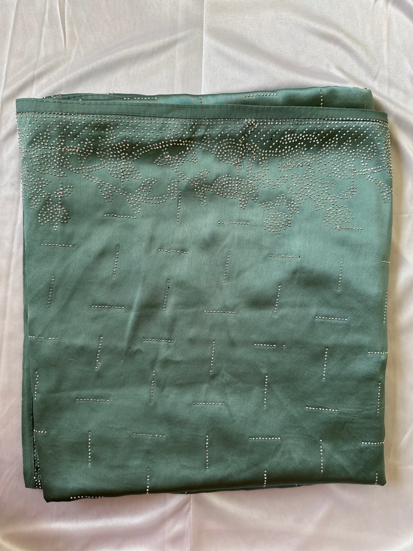 Green Zarkan Satin Saree