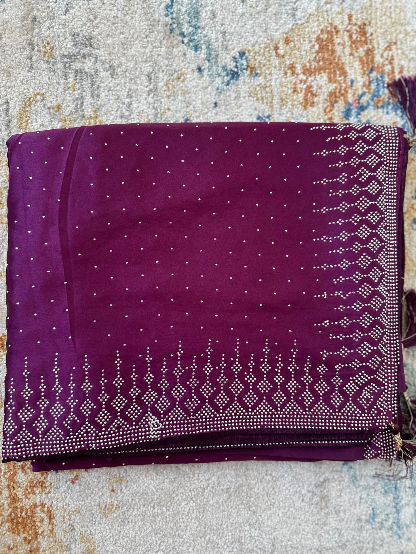 Purple Zarkan Satin Saree