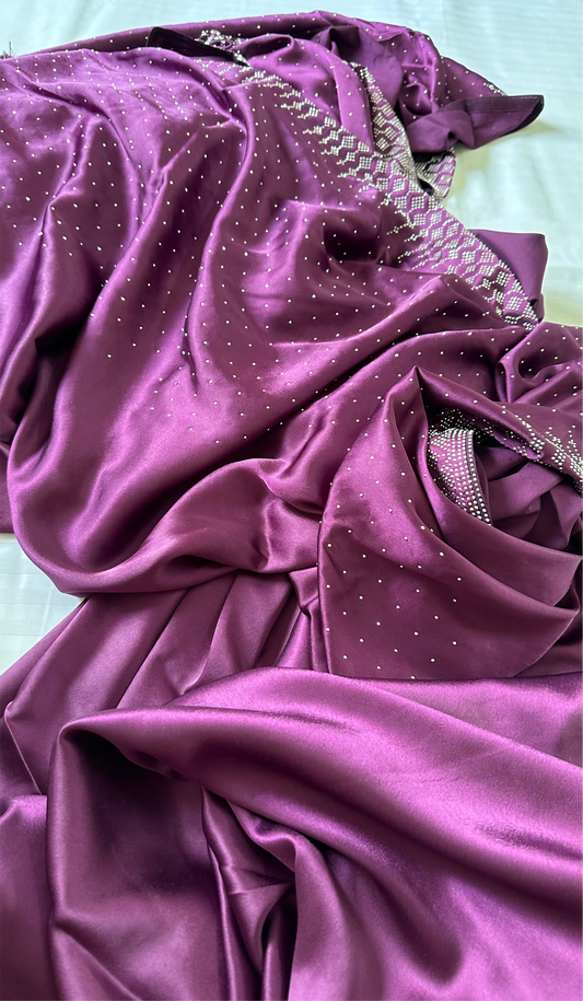 Purple Zarkan Satin Saree