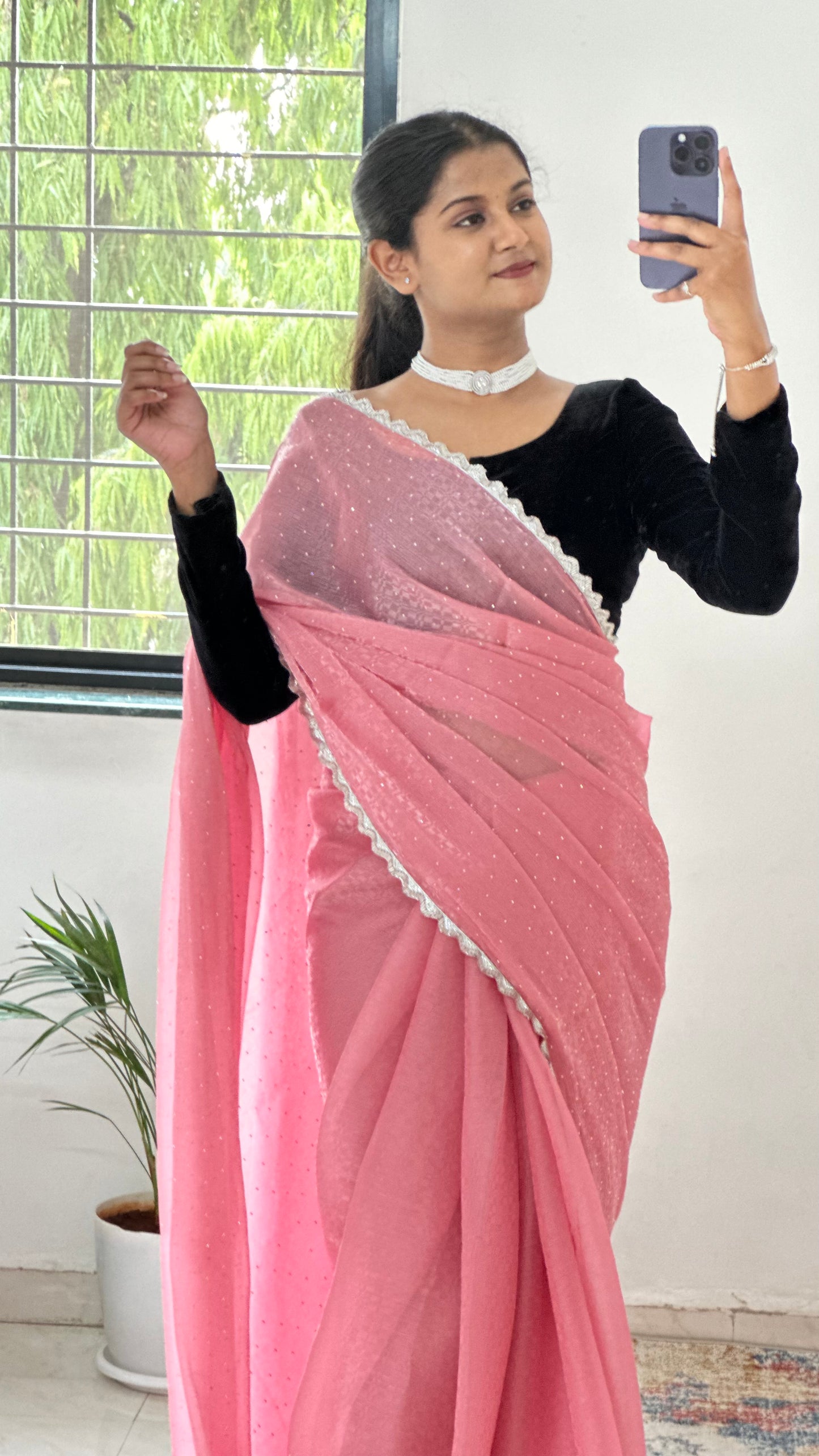 Pink Jimmy choo Saree