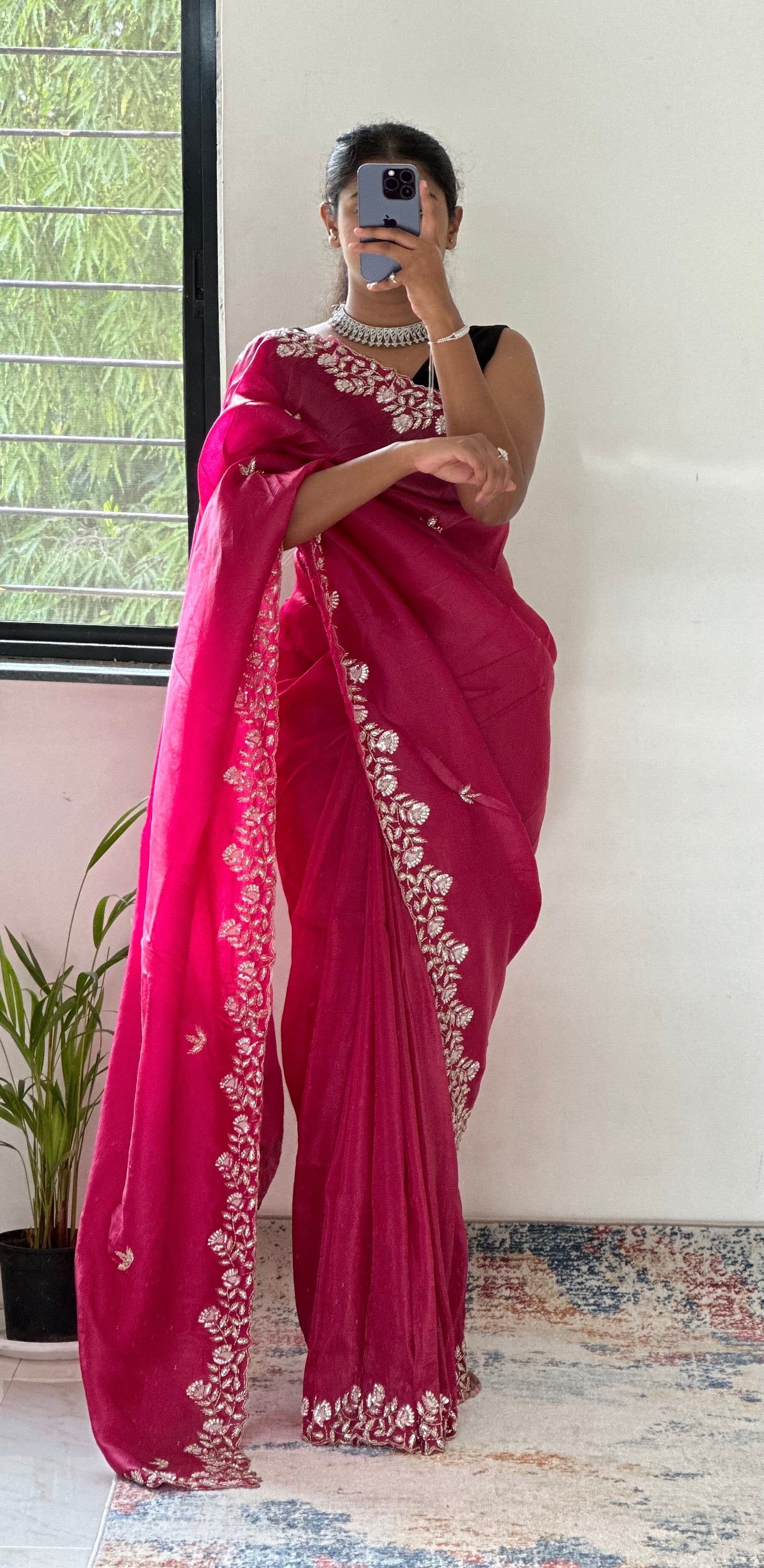 Cutdana Crush Tissue Saree