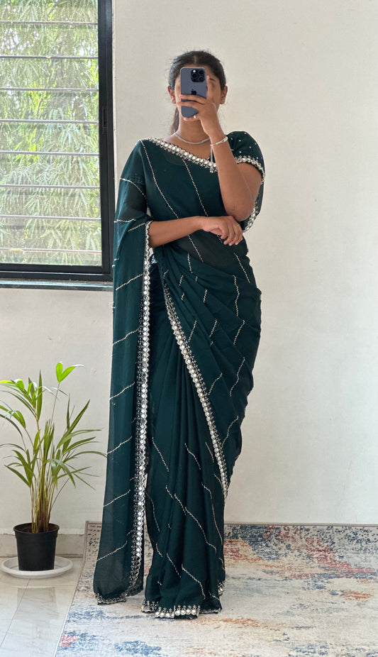 Cutdana Handwork Georgette Saree