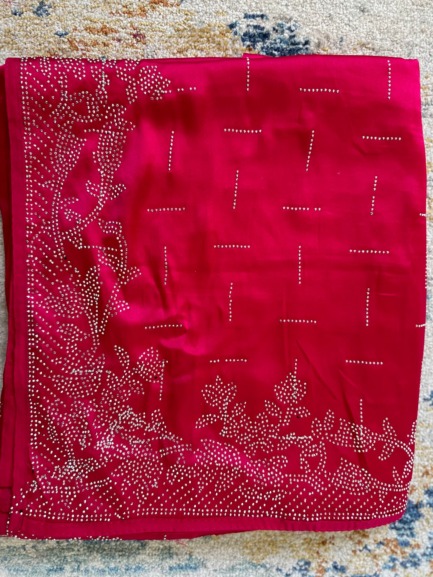 Hot Pink Zarkan Satin Saree