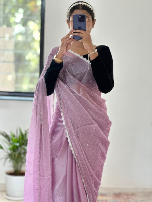 Lavender Jimmy choo Saree