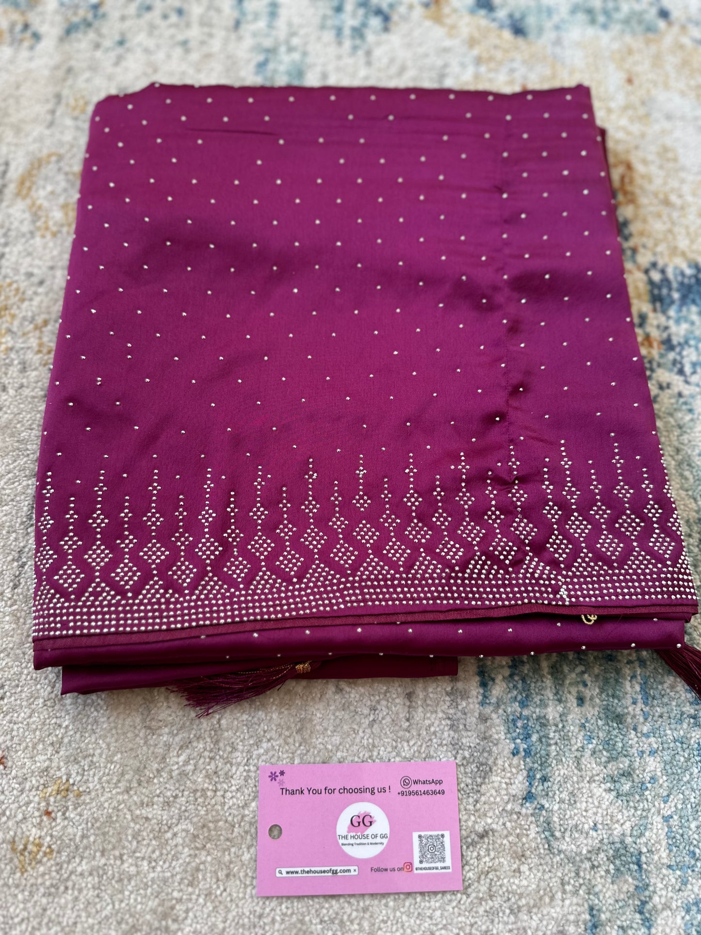 Magenta Zarkan Satin Saree