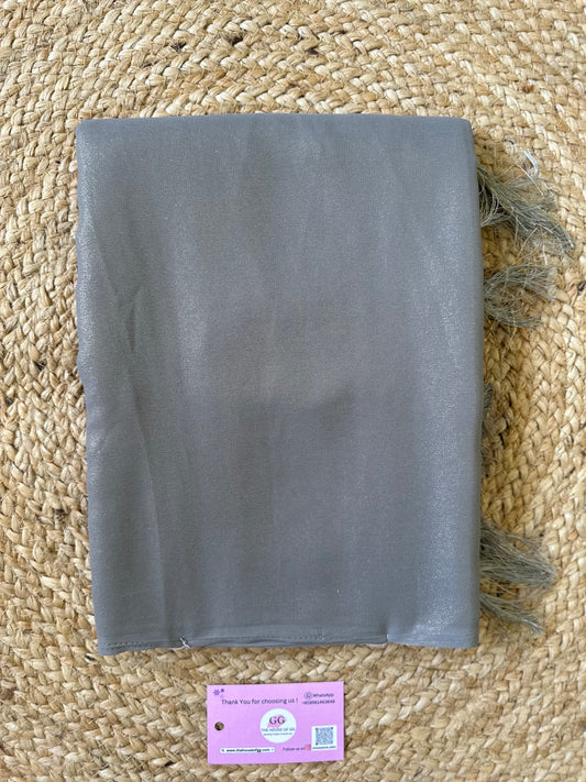 Grey Plain Shimmer Saree