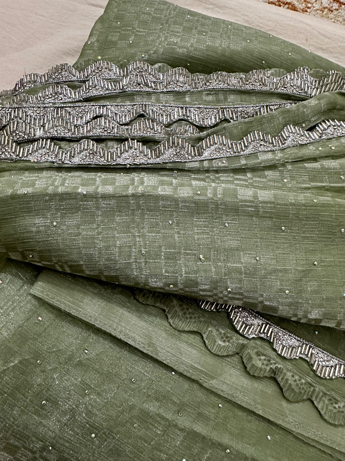 Green Jimmy choo Saree