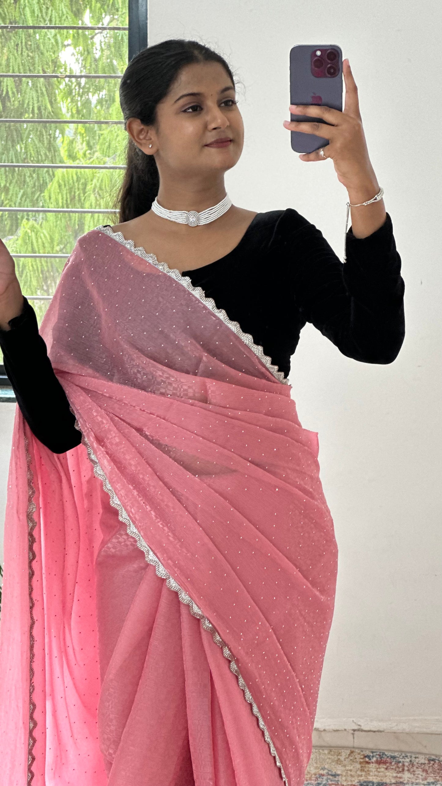 Pink Jimmy choo Saree