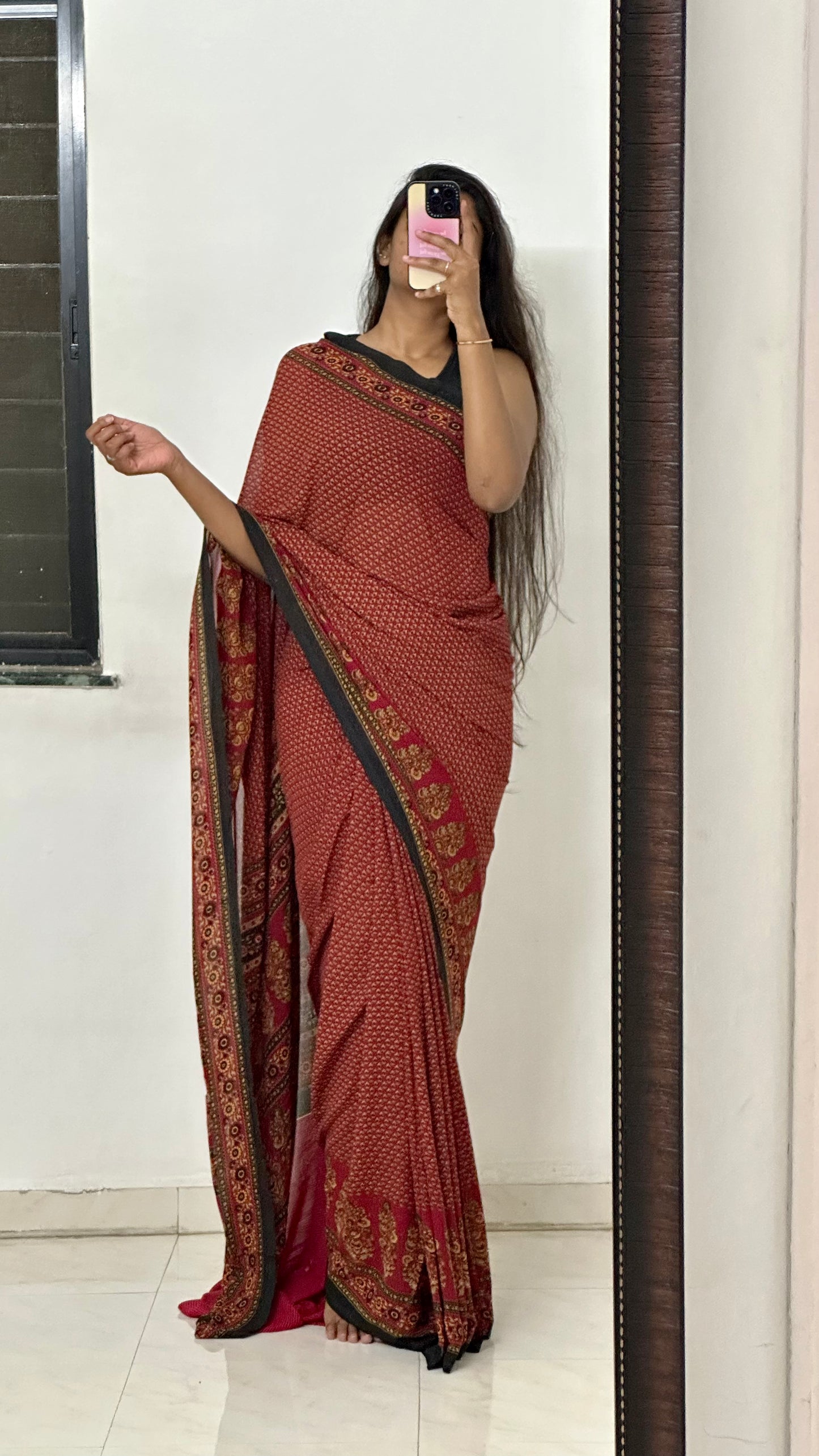 Red Malbari Silk Saree