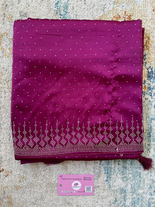 Magenta Zarkan Satin Saree