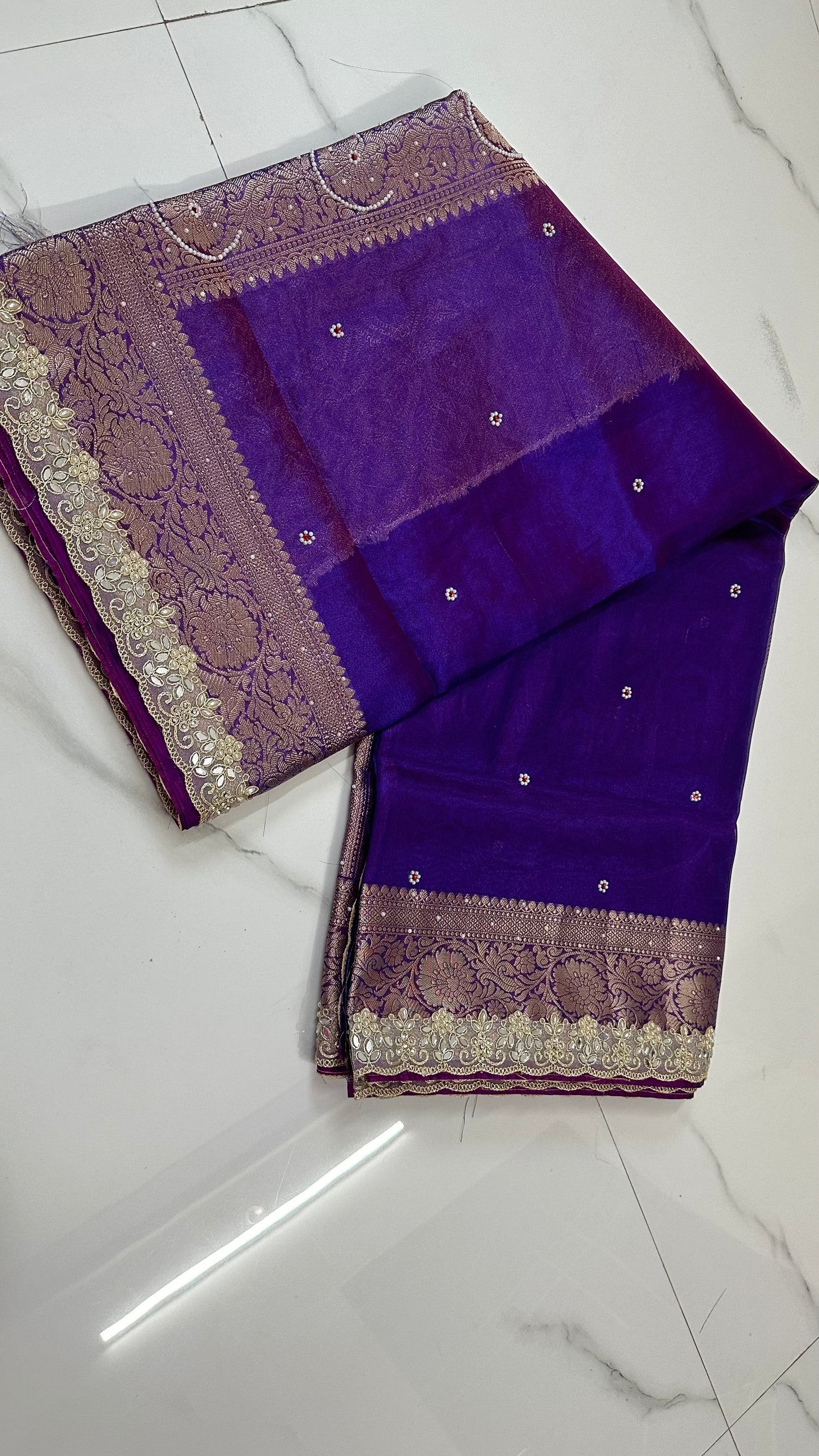 Purple Designer Tissue Banarasi Saree
