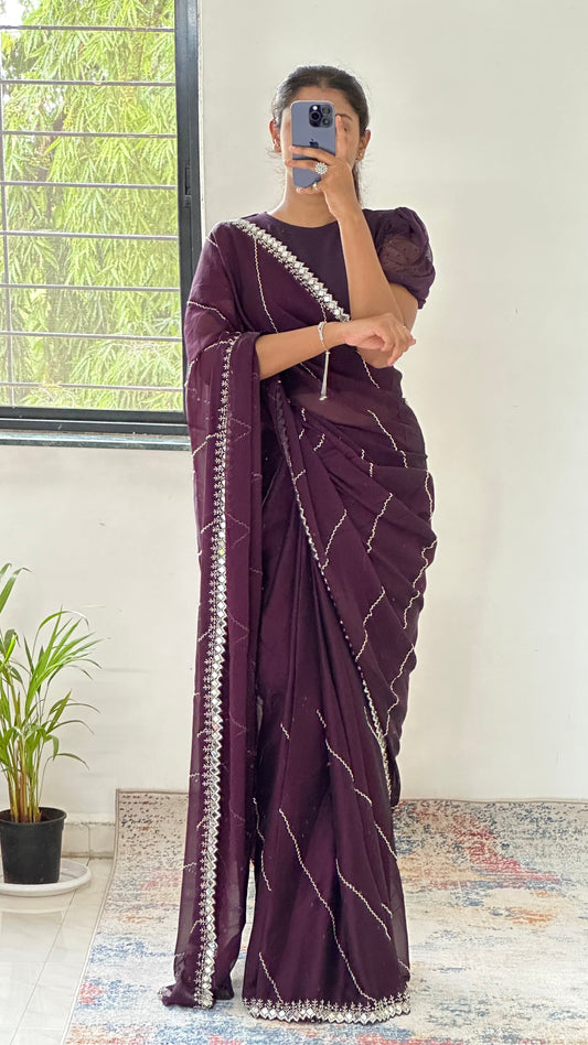 Cutdana Handwork Georgette Saree