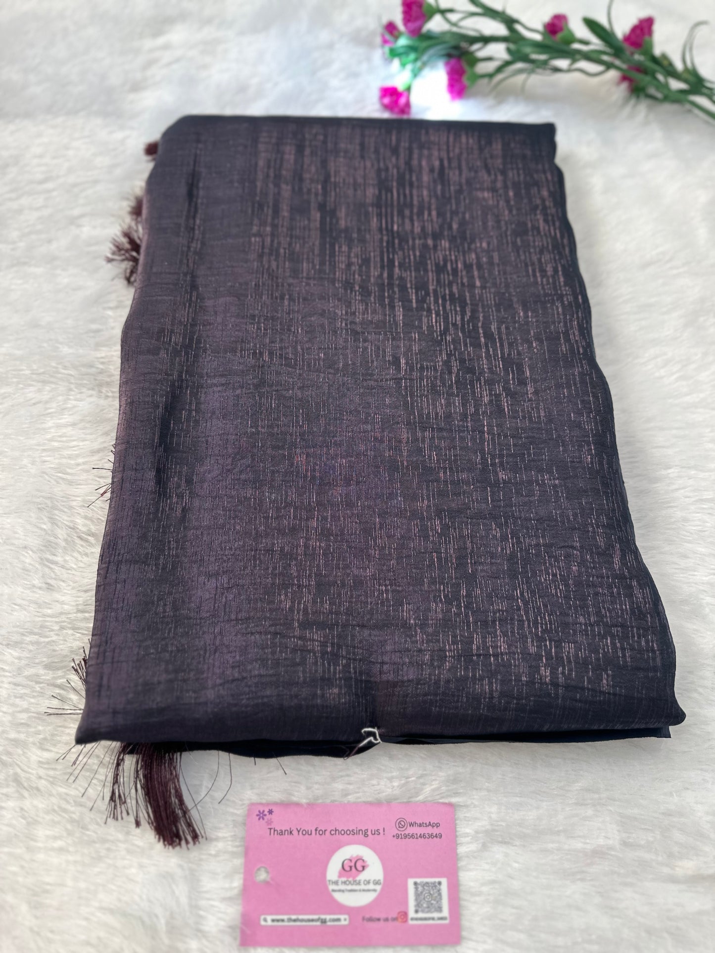 Purple Plain Shimmer Saree