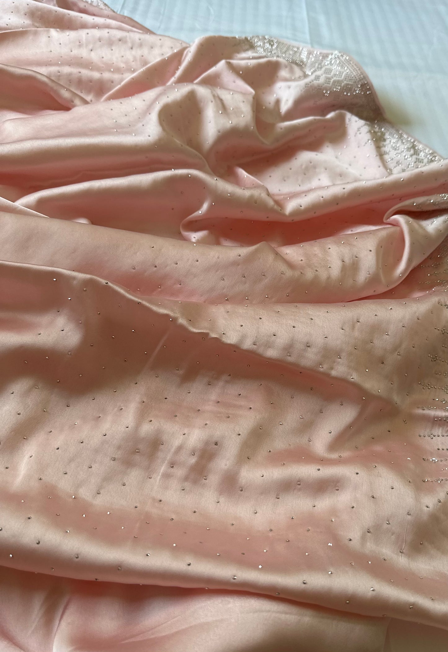Light Pink Zarkan Satin Saree