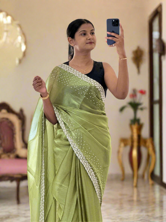 Cutdana & Pearl Handwork Saree