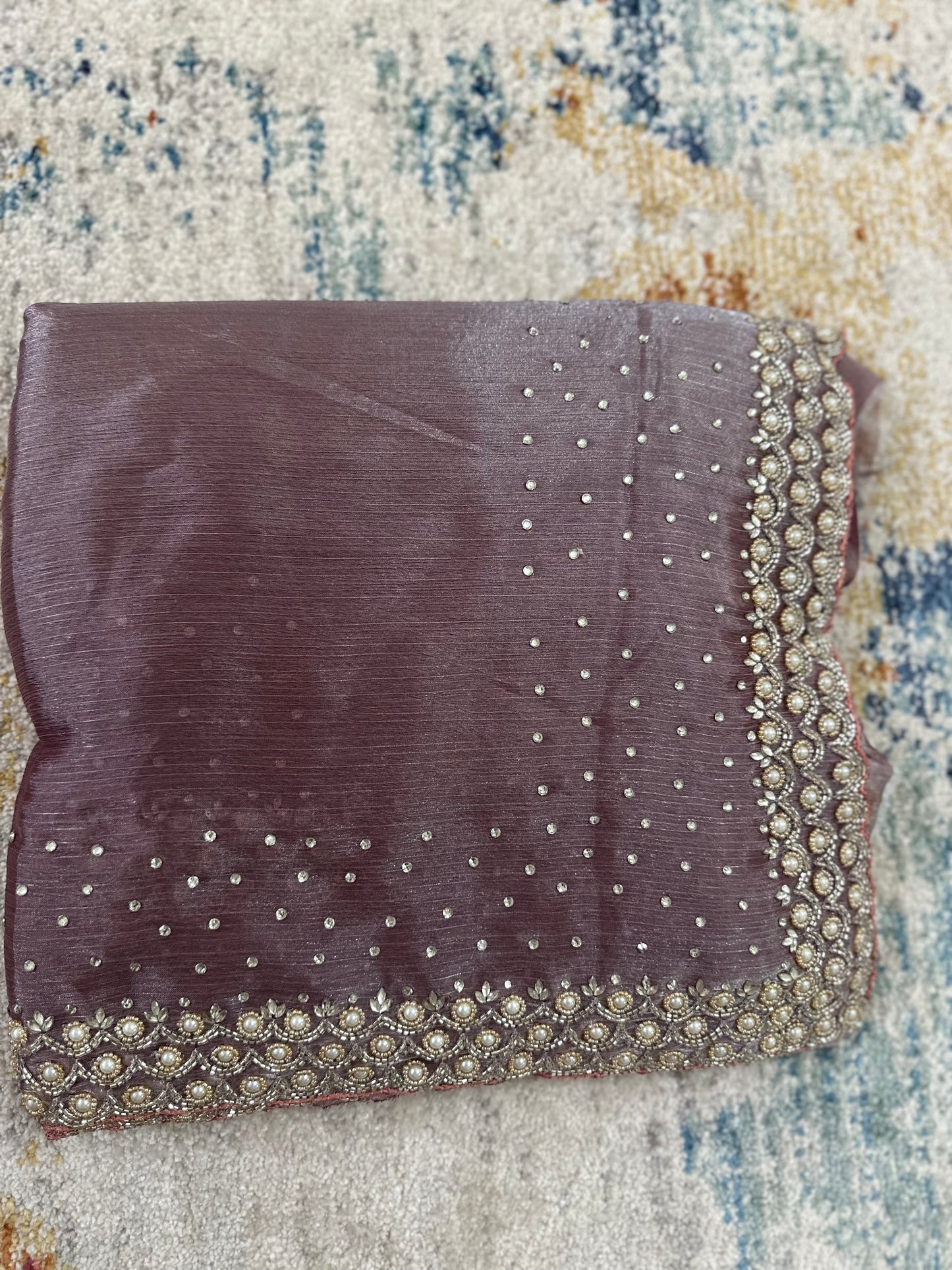 Cutdana & Pearl Handwork Saree