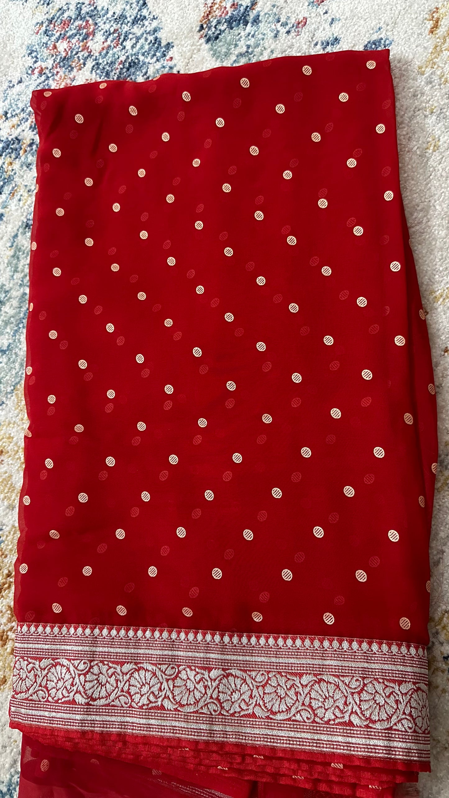 Georgette Saree Red