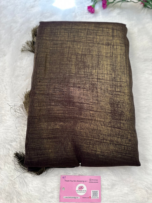 Mehendi Green Plain Shimmer Saree